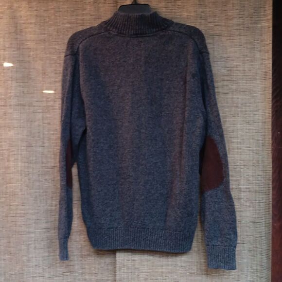 Chaps Dark Gray Men's Crewneck Cotton Sweater - Picture 3 of 3